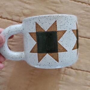 Handmade Pottery Quilt Block Mug
